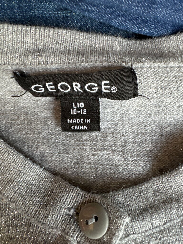 George Girls' Silver Cardigan Sweater
