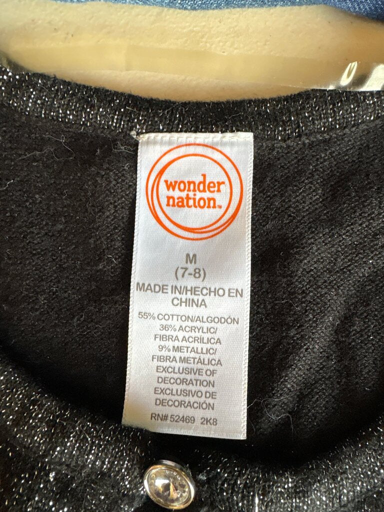 Wonder Nation Girls' Black Sparkly Cardigan