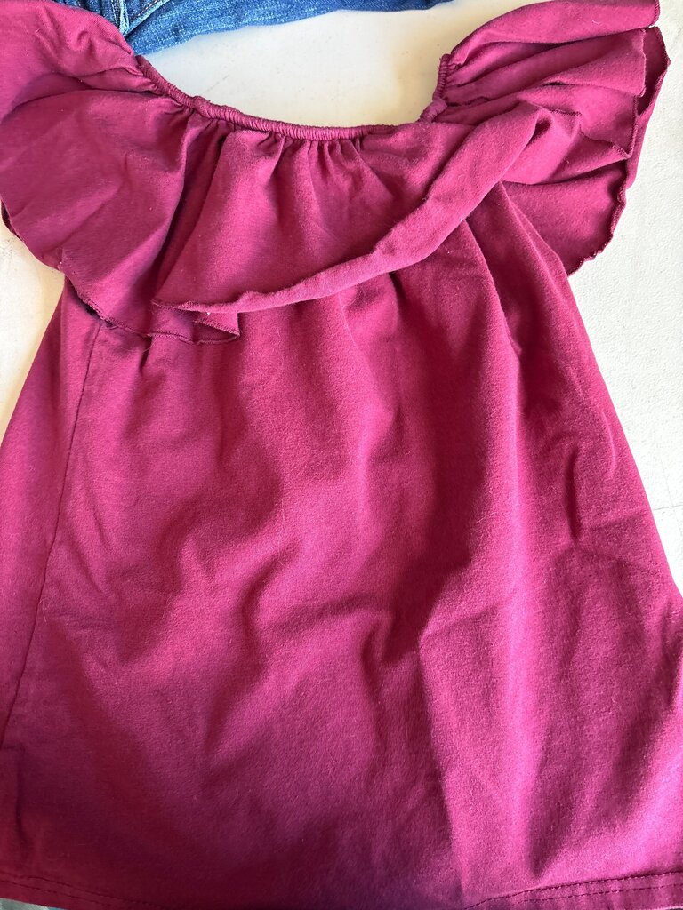 Women’s Maroon Off-Shoulder Top