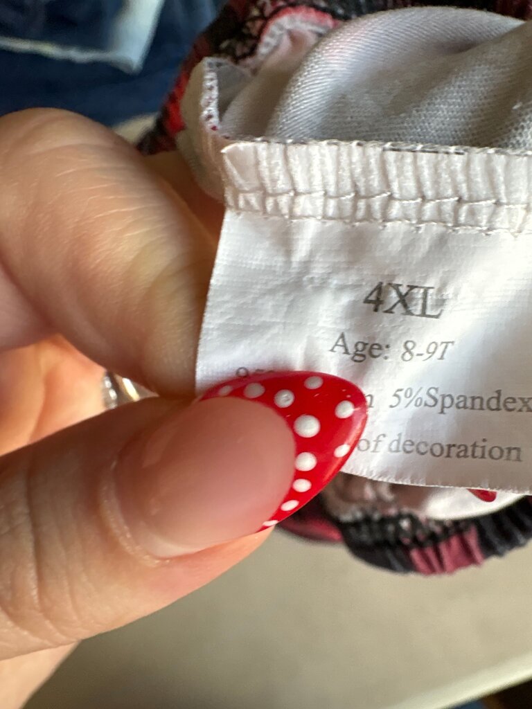 Girls' Red and Black Plaid Leggings