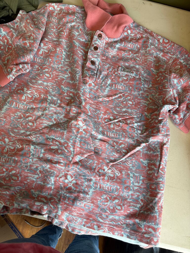 Orvis Floral Pattern Polo Shirt