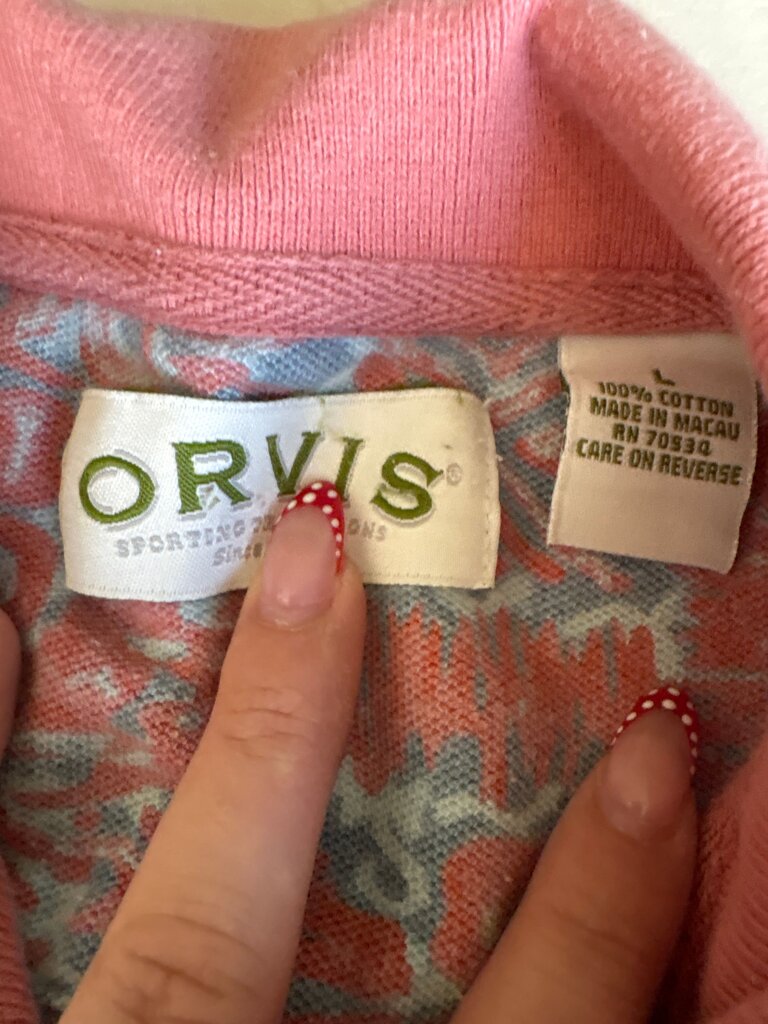Orvis Floral Pattern Polo Shirt