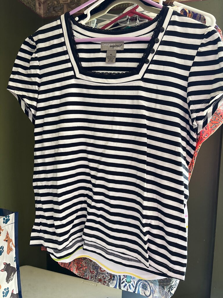Women's Striped Short Sleeve Top