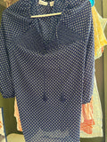 Liz Claiborne Long Sleeve Navy Polka Dot Dress