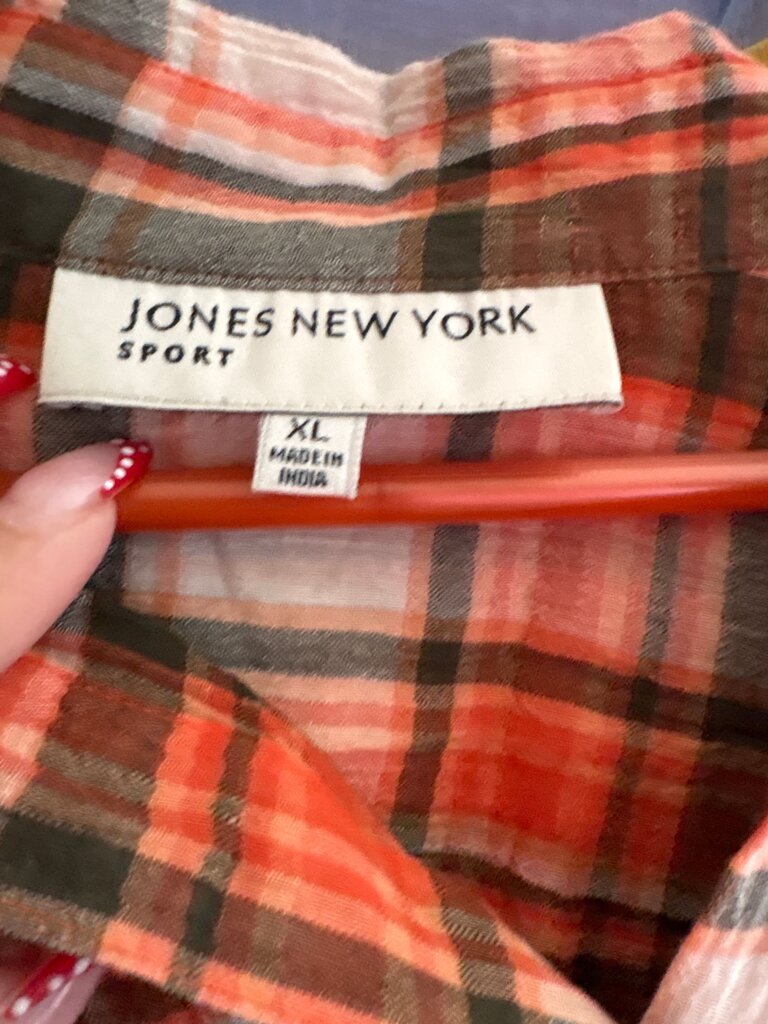 Jones New York Sport Plaid Button-Up Shirt