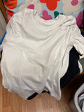 White T-Shirt with Minor Stains