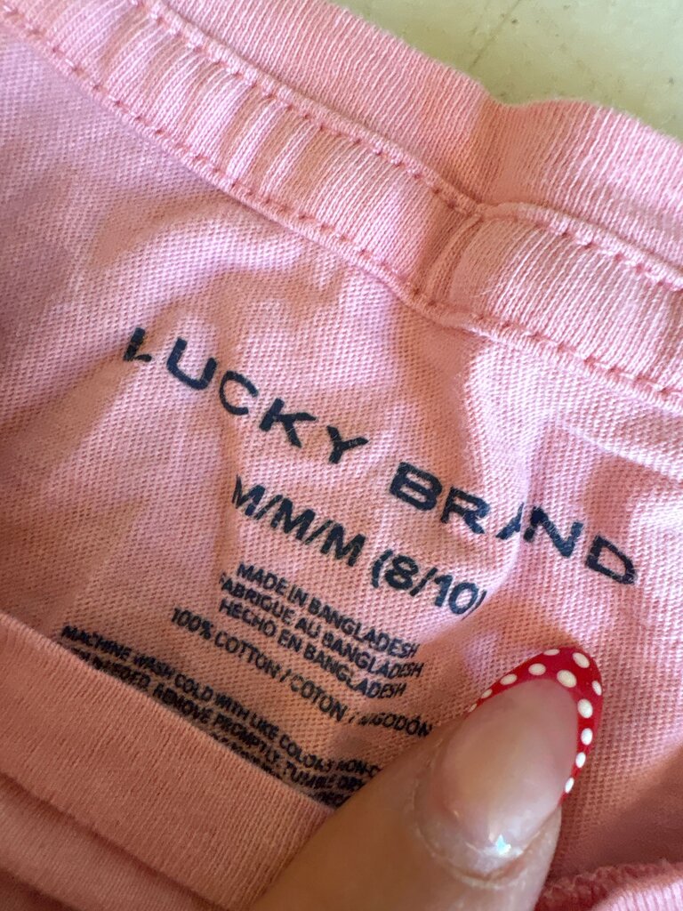 Lucky Brand Pink T-Shirt with Positive Message