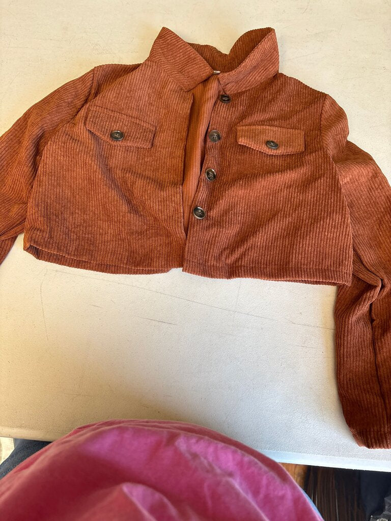 SHEIN 11Y Cropped Corduroy Jacket