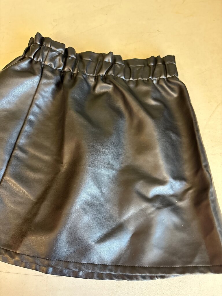Girls' Black Faux Leather Skirt