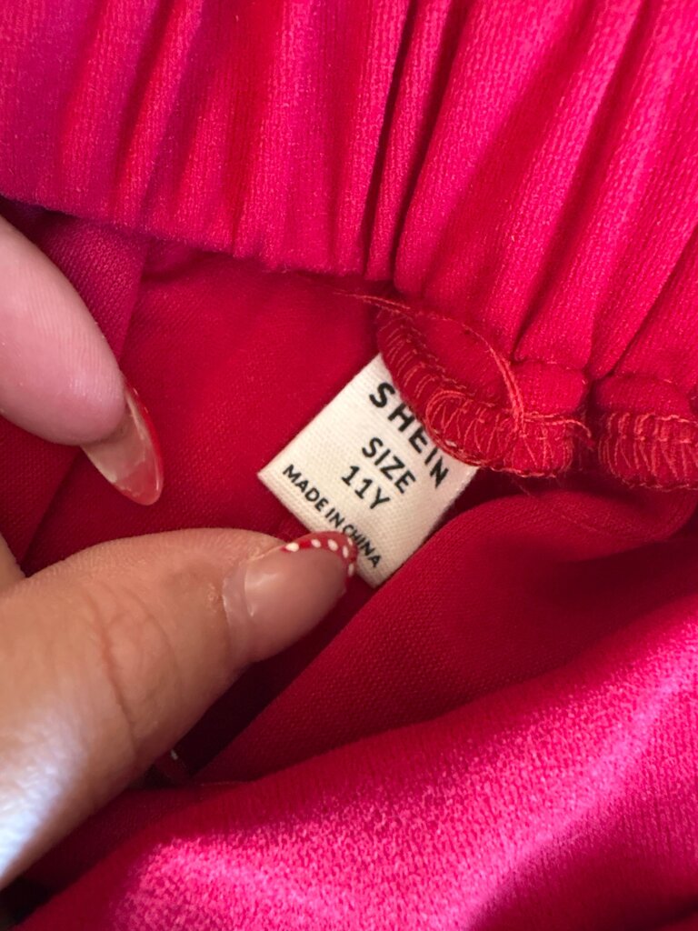 Girls Red Shorts with Pearl Accents