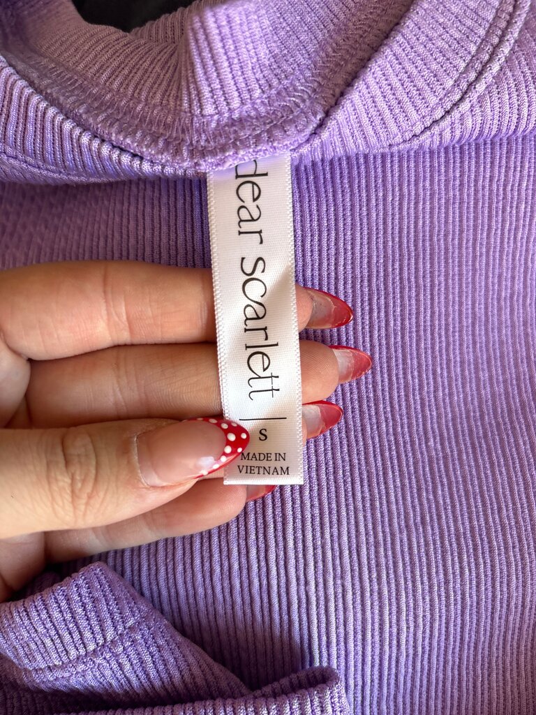 Dear Scarlett Purple Ribbed Set