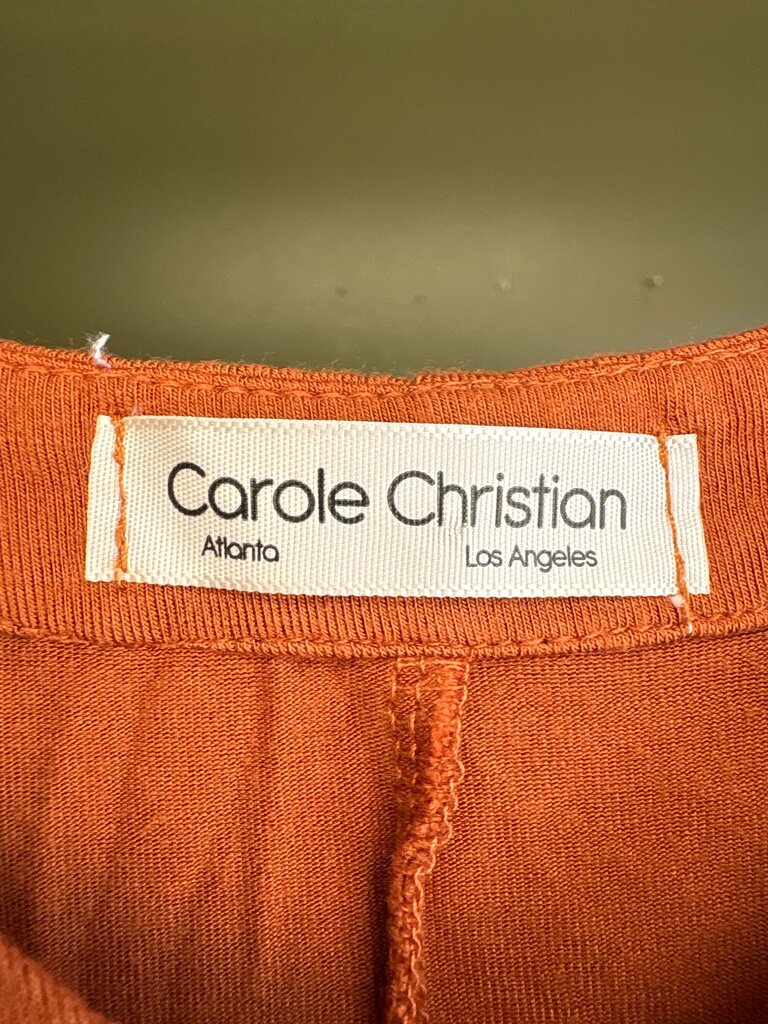 Carole Christian Orange V-Neck Maxi Dress