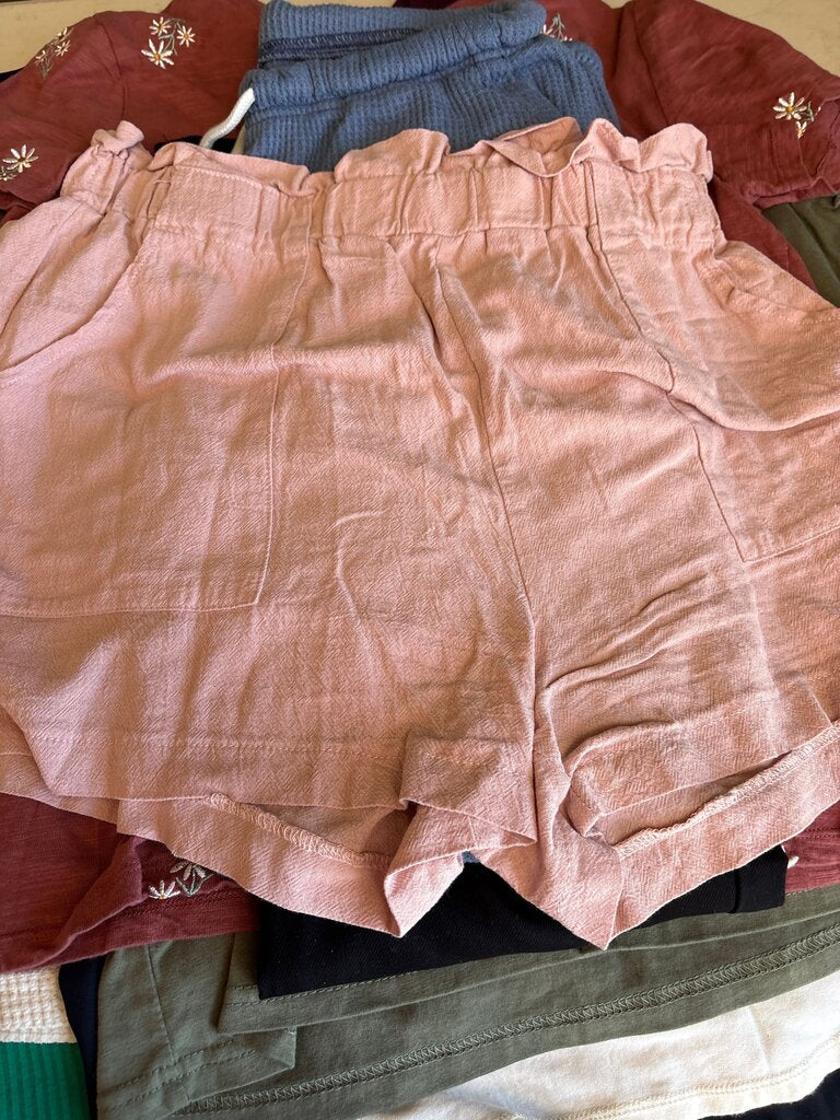 Pink Ruffle-Trimmed Shorts