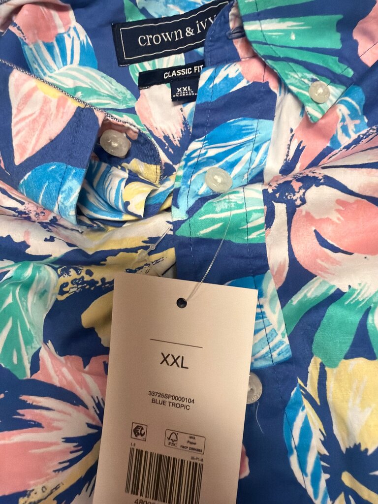 Crown & Ivy Blue Tropic Shirt