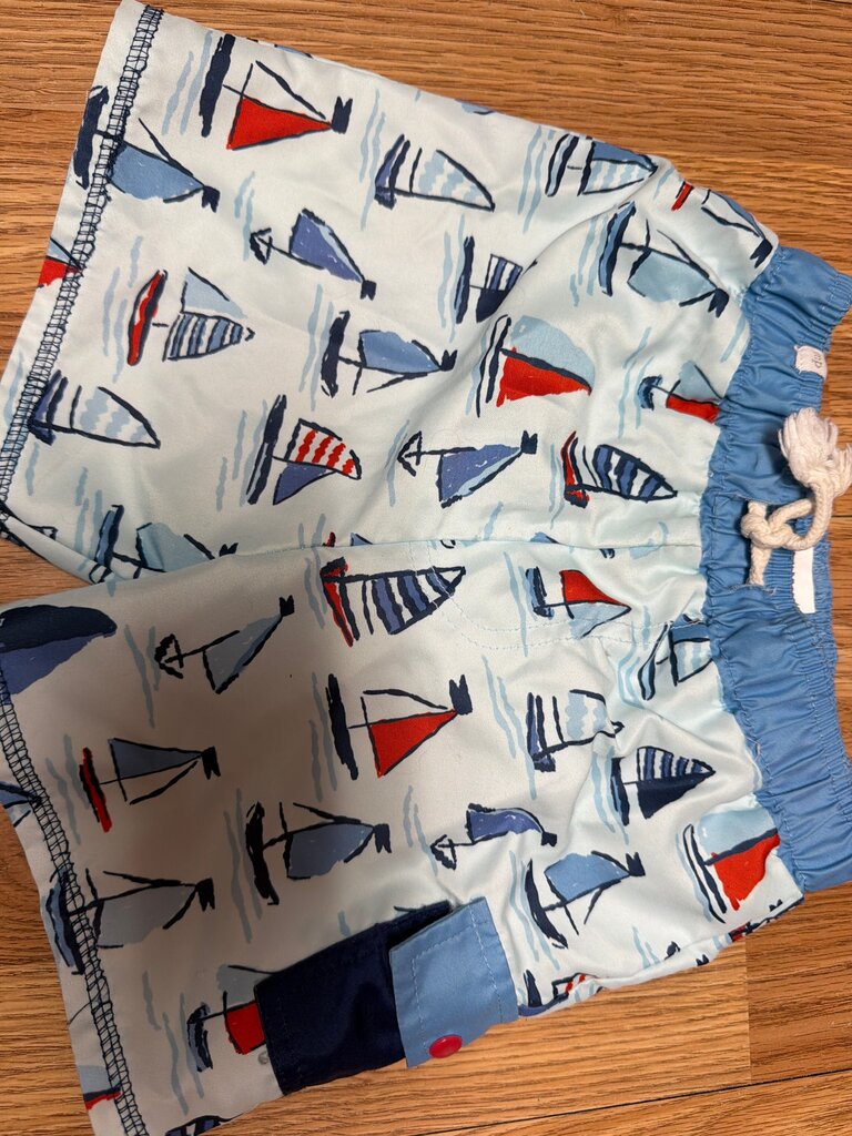 Mud Pie Boys' Swim Trunks with Sailboat Print