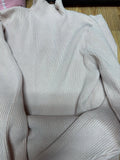 Light Pink Ribbed Mock Neck Sweater