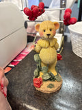 Yellow Bear Figurine with Balloons