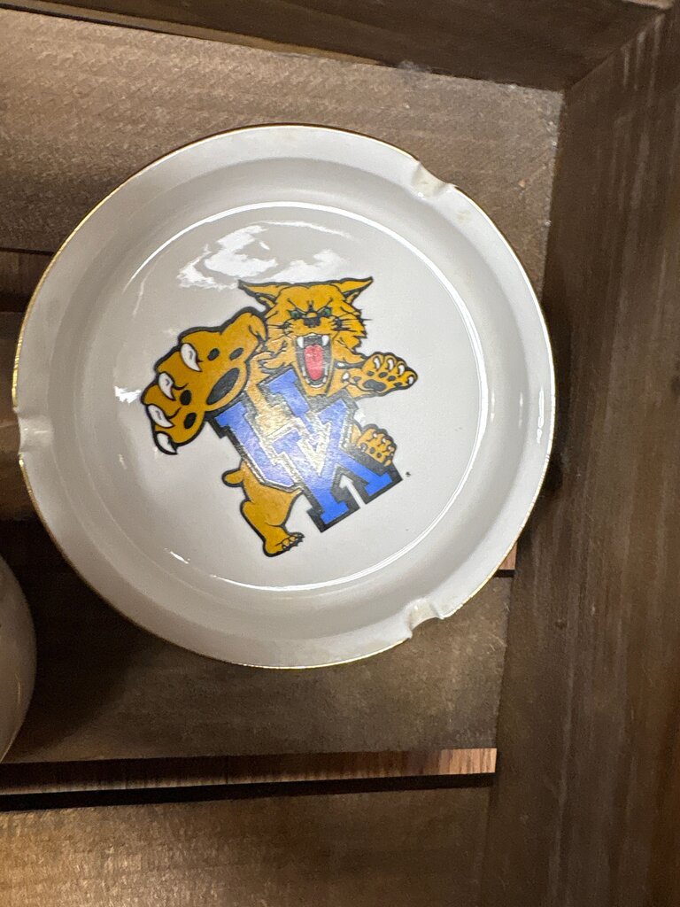 University of Kentucky Cartoon Wildcat Ashtray