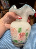 Vintage Floral Glass Vase