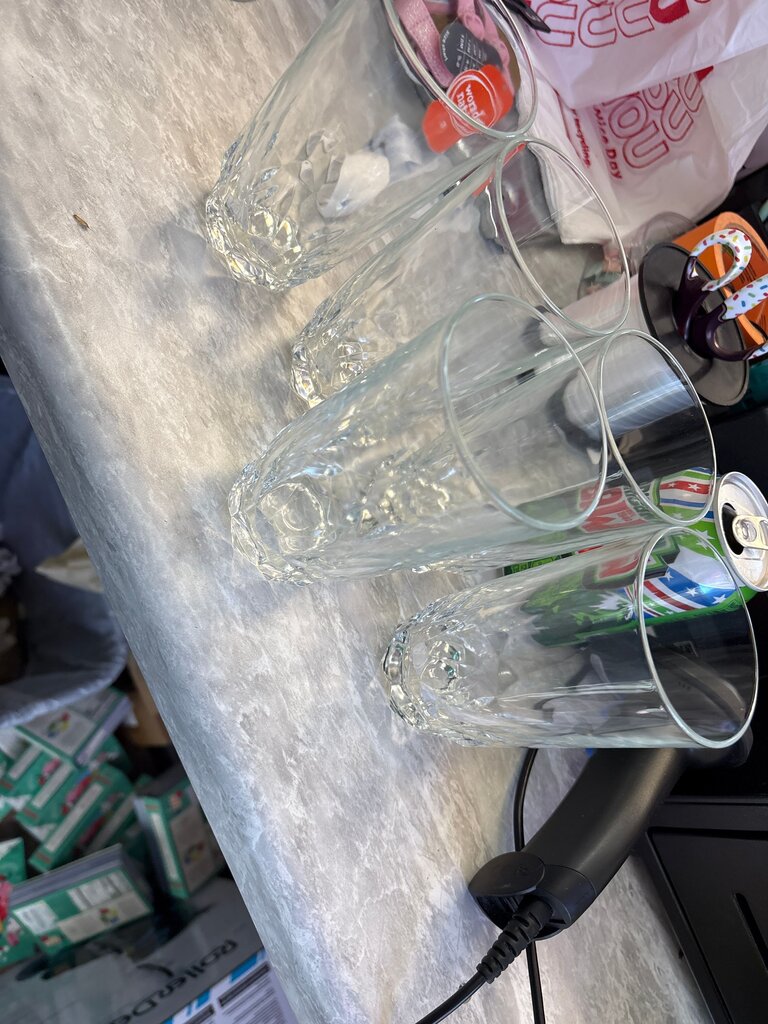 Set of 4 Clear Drinking Glasses