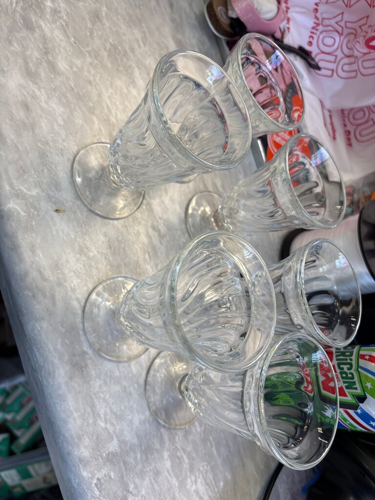 Set of 5 Clear Glass Dessert Glasses