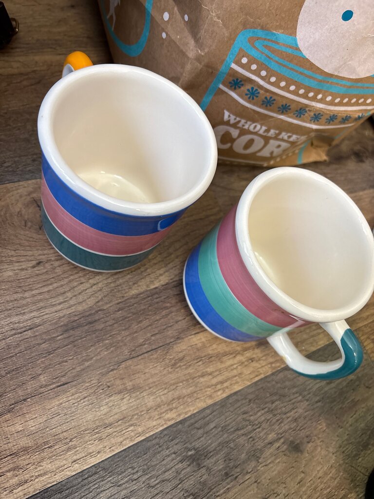 Colorful Striped Ceramic Mugs
