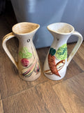 Vintage Ceramic Pitchers with Vegetable Designs