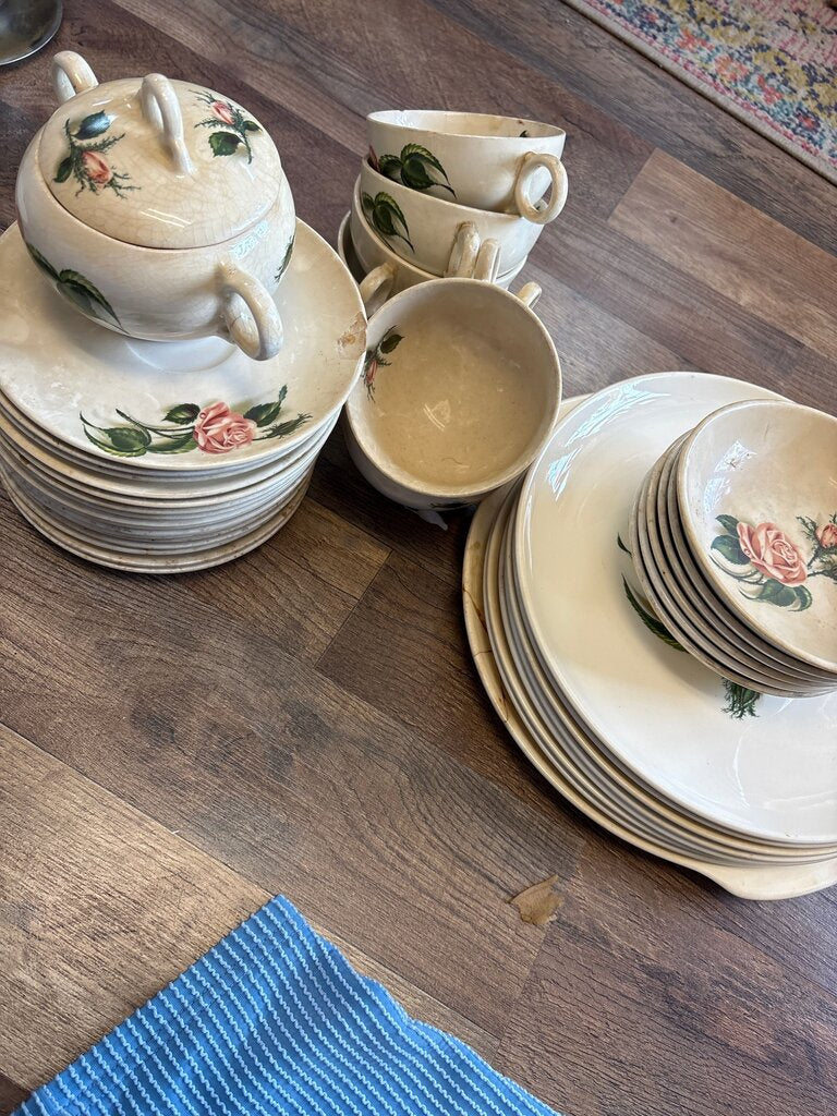 Vintage Floral Dish Set