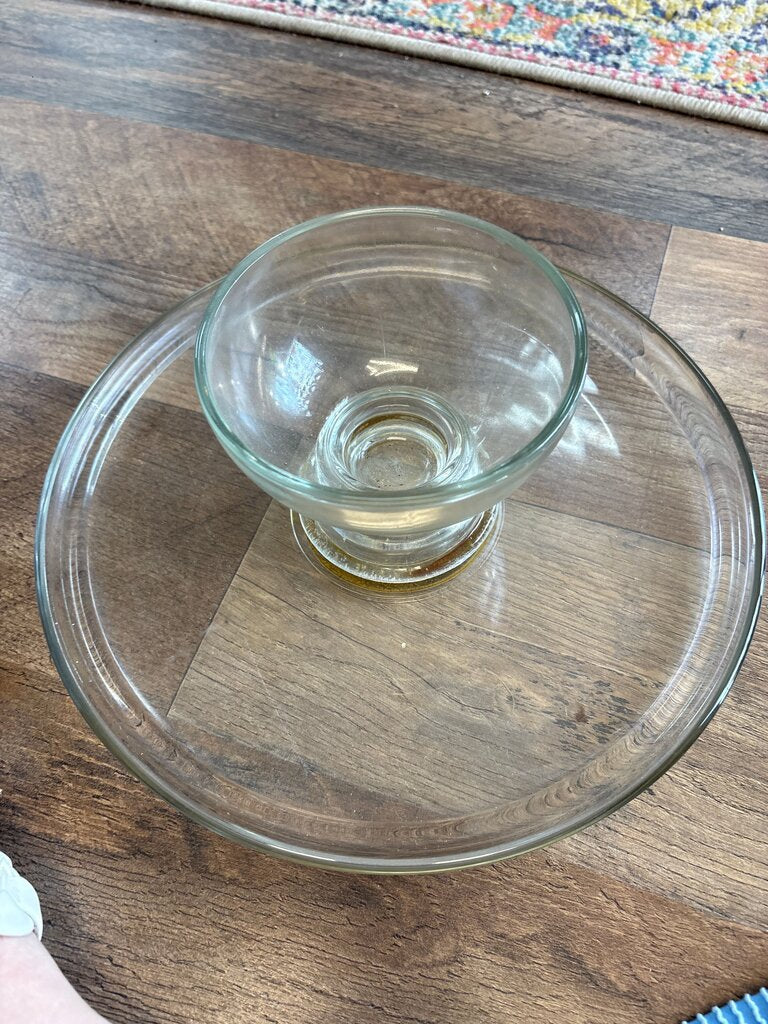 Glass Serving Bowl and Plate Set