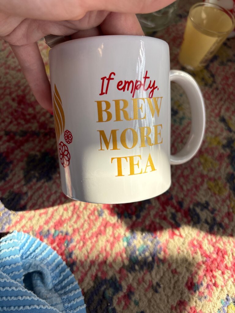 Tea Mug with Brew More Tea Design