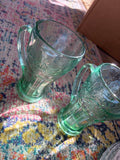 Coca-Cola Vintage Green Glass Mugs
