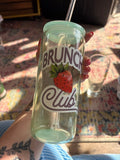 Brunch Club Strawberry Glass Cup