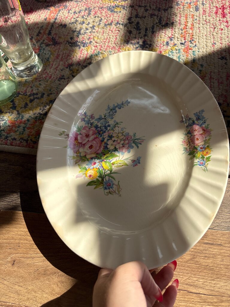 Vintage Floral Serving Platter