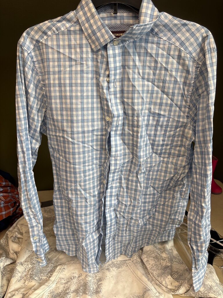 Johnston & Murphy Blue Checkered Dress Shirt