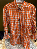 Johnston & Murphy Tailored Fit Orange Checkered Shirt