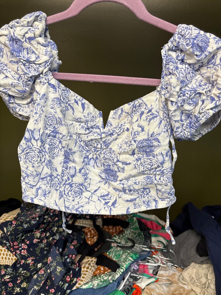 Attire State Floral Puff Sleeve Blouse