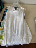 Grace Elements White Tank Top with Crochet Hem