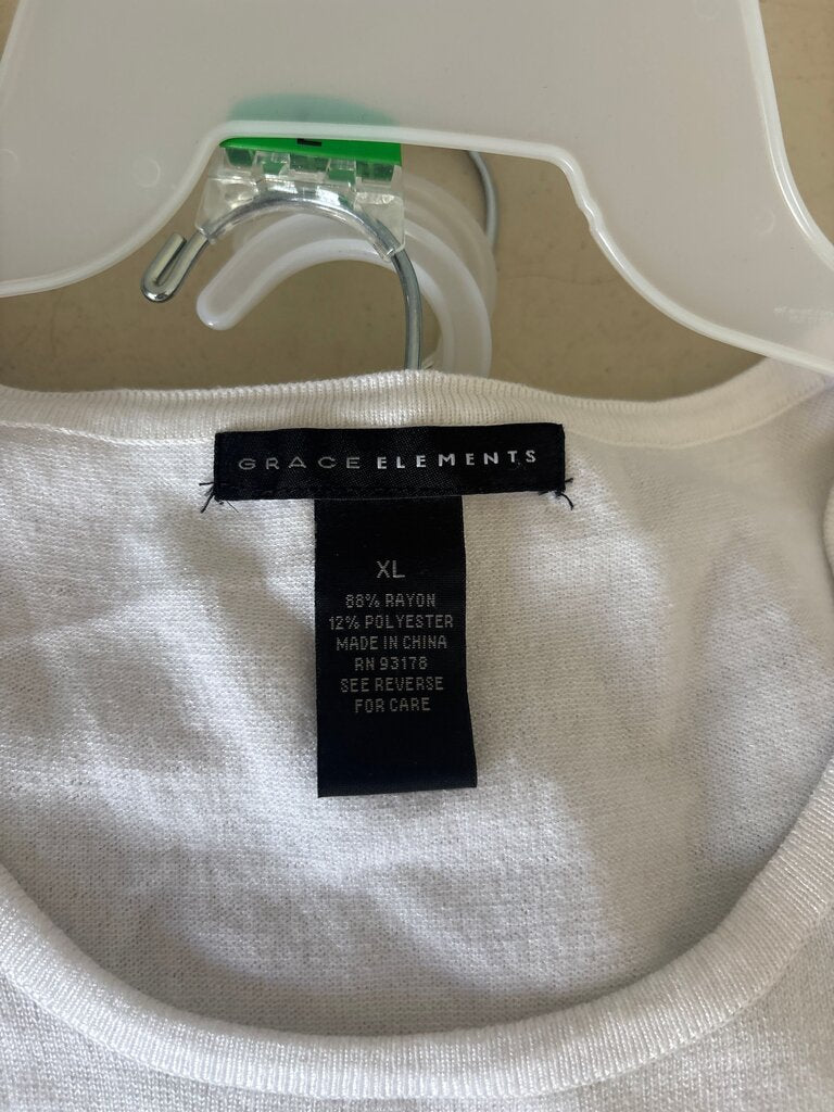 Grace Elements White Tank Top with Crochet Hem