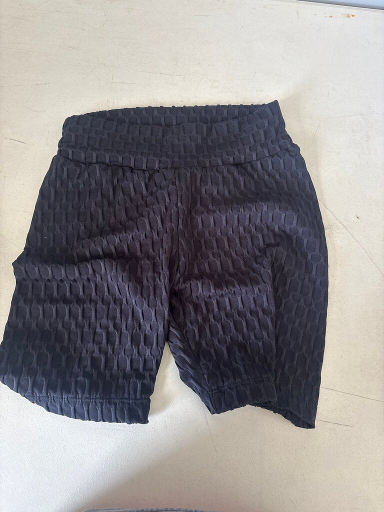 Women's Black Textured Shorts