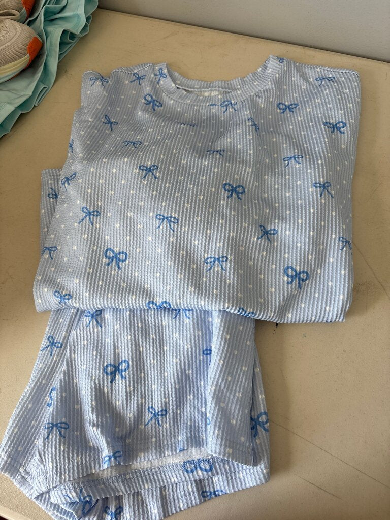 Girls' Blue Polka Dot Pajama Set