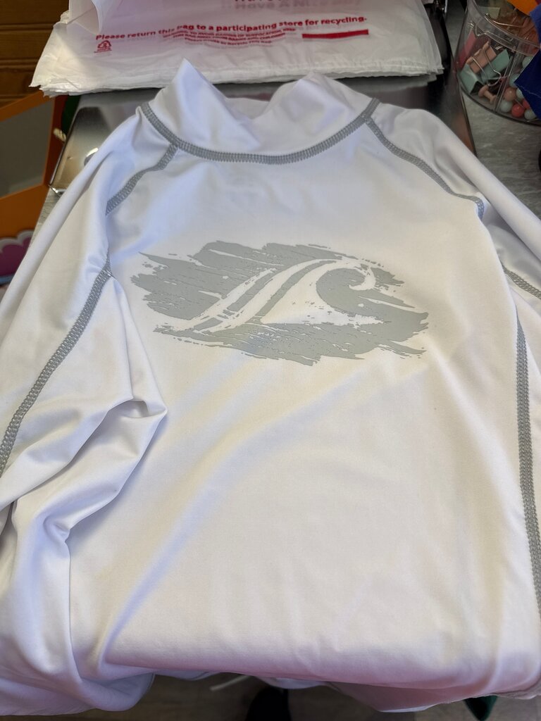 White Rash Guard with Logo