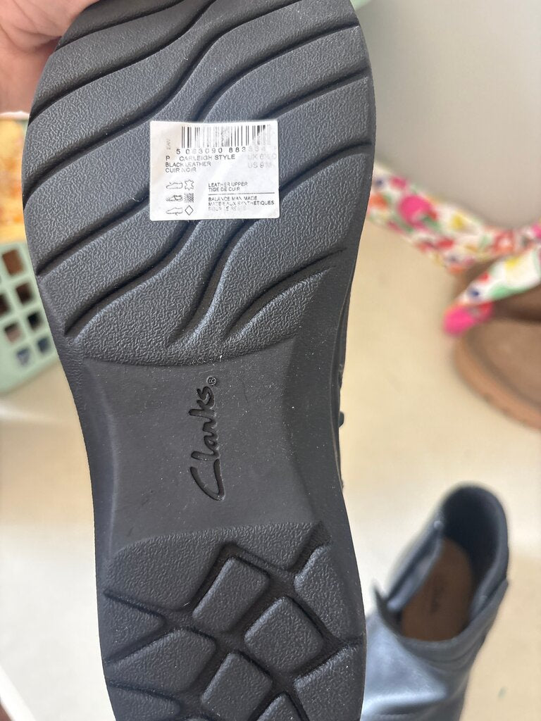 Clarks Black Leather Ankle Boots