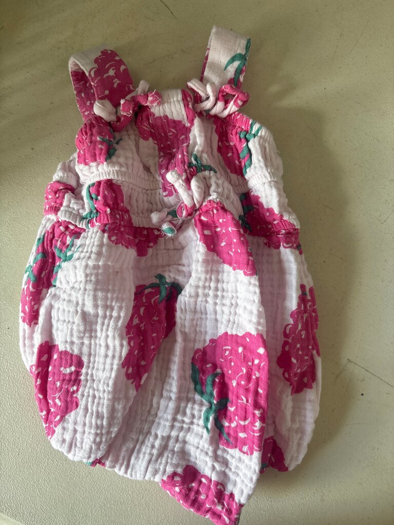 Pink Strawberry Print Baby Romper