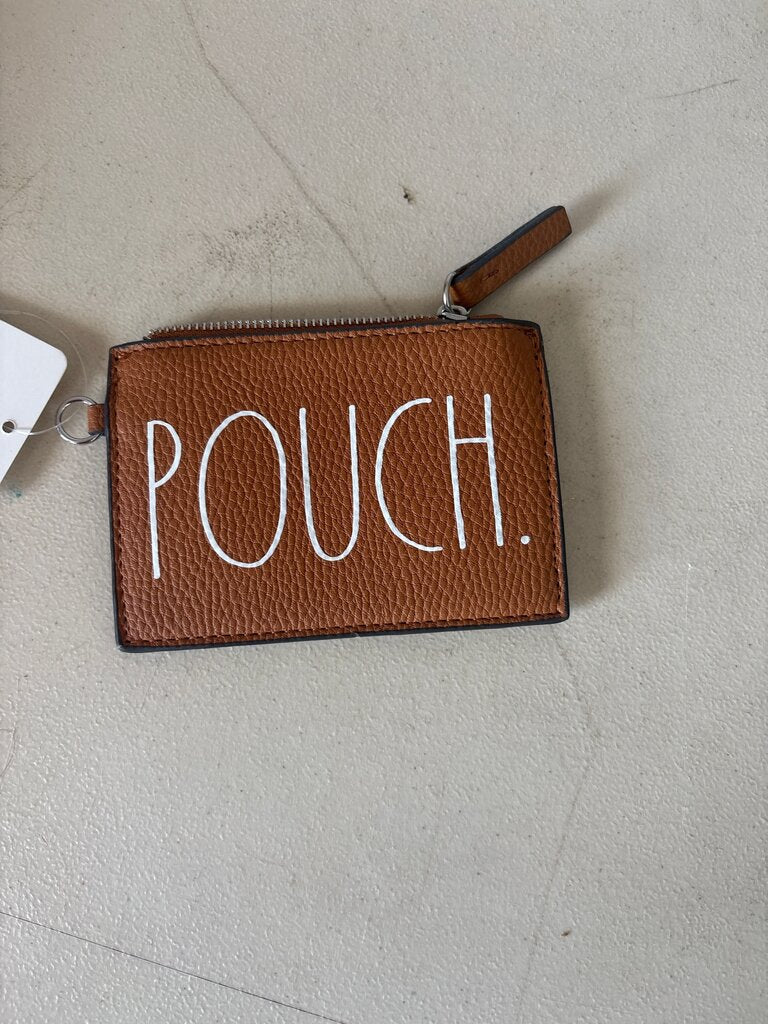 Brown Pouch with White Text