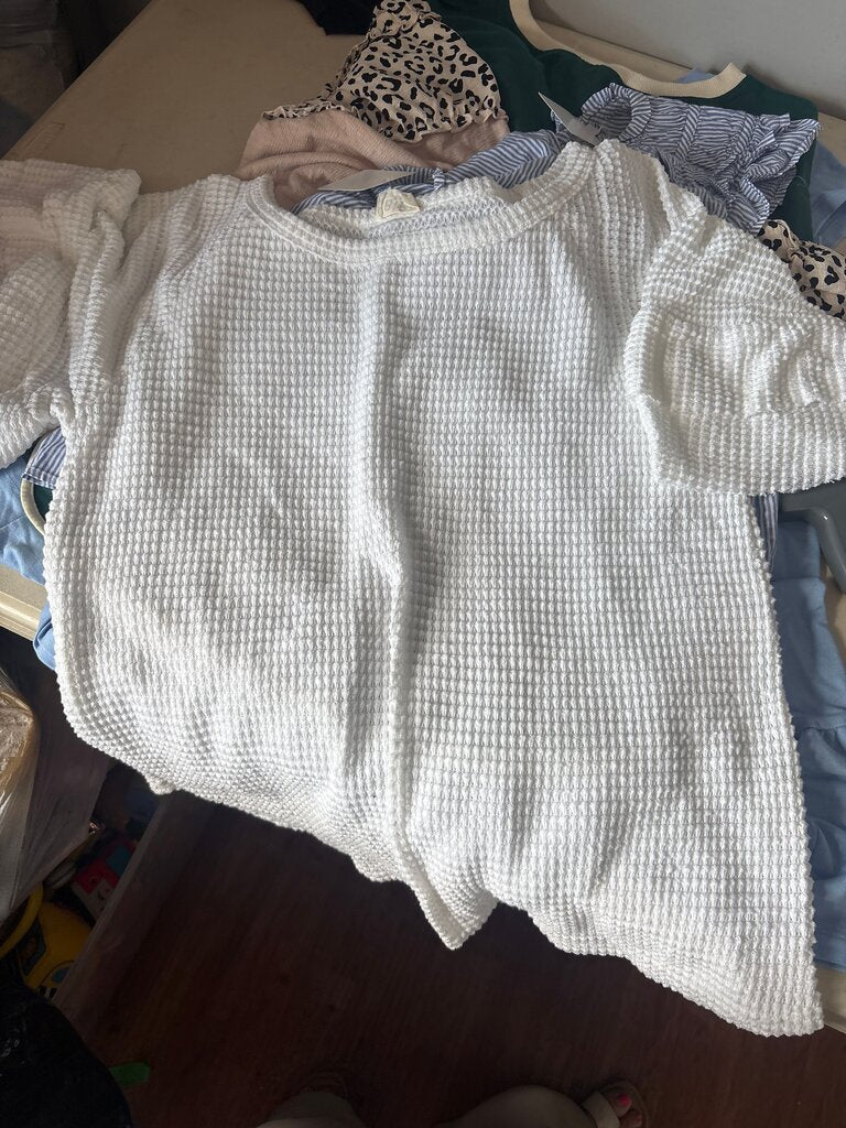 BIBI White Textured Top