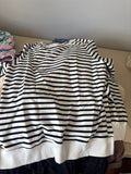 Black and White Striped Long Sleeve Top