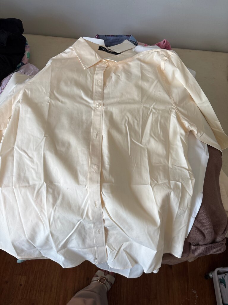 Women's Cream Button-Up Shirt