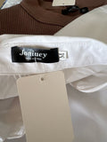 Joniuey White Button-Up Shirt