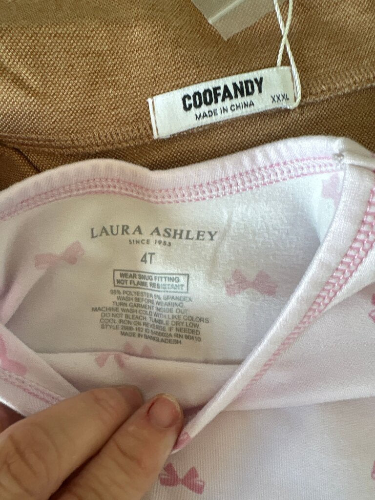 Laura Ashley Pink Bow Print Long Sleeve Top
