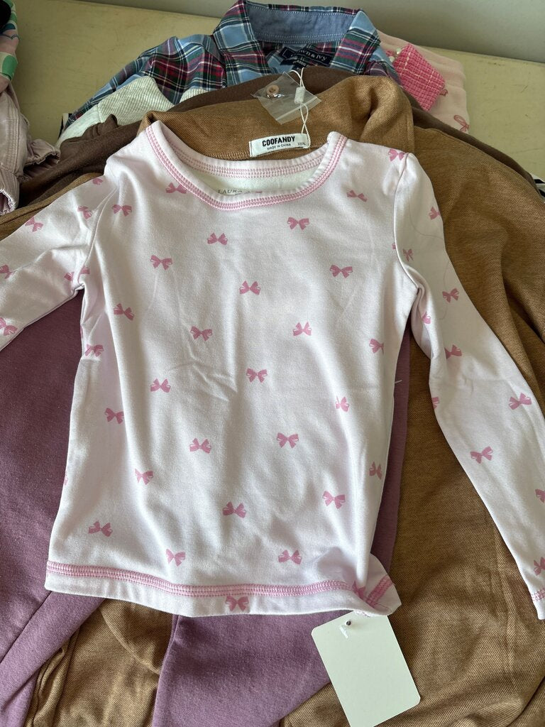 Laura Ashley Pink Bow Print Long Sleeve Top